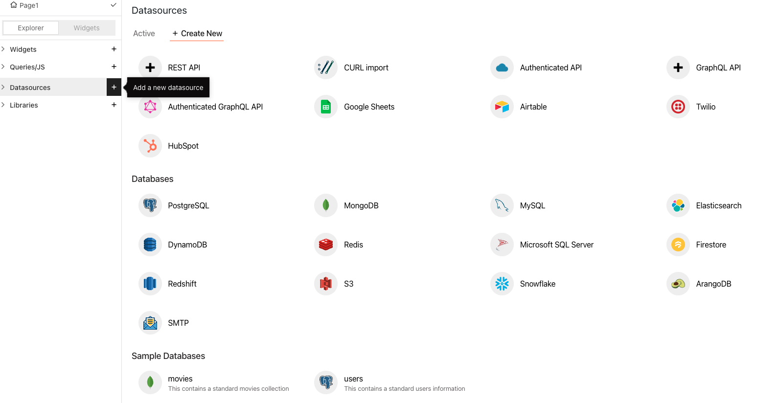 List of Datasources